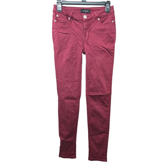 CP Jeans Dark Cherry Red Mid Rise Stretch Colored Denim Skinny Jeans Size 5 - Picture 1 of 10